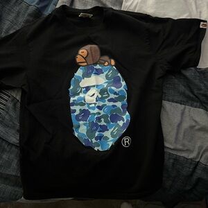 Used Size L BAPE Blue Camo big ape head w baby milo
